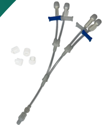 Extensor 4 Vias Luer Lock c/ Tampas